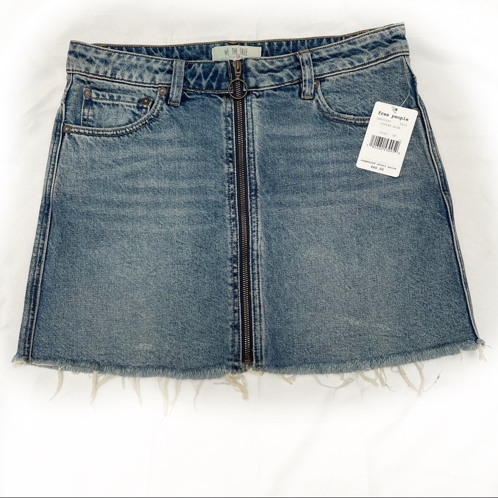 FREE PEOPLE COPPER BLUE FULL ZIP SKIRT